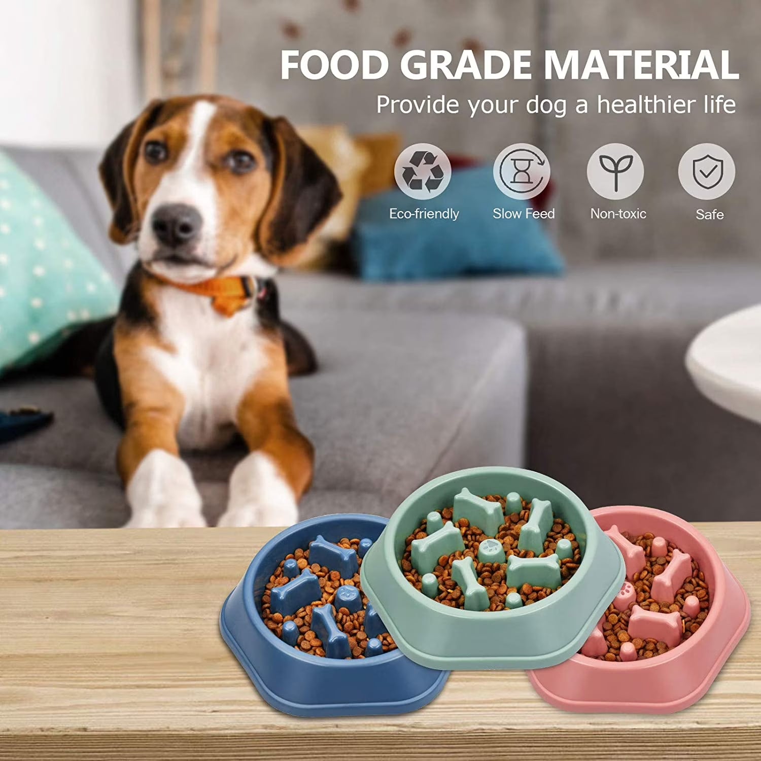 Slow Feeder Dog Bowls | Anti-Gulping Slow Feeder