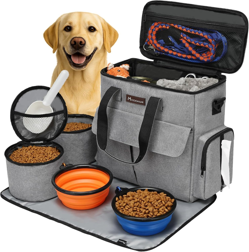 Weekend Dog Travel Bag Set | Water-Resistant Oxford