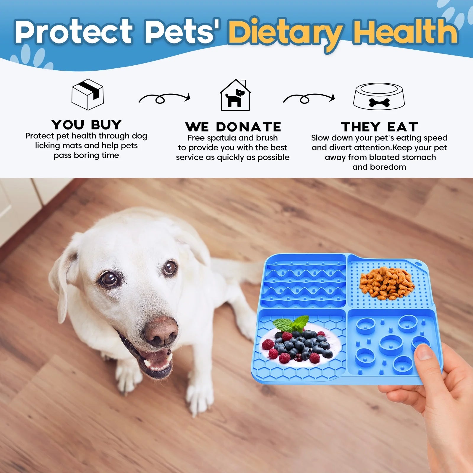 Large Lick Mat Slow Feeder for Anxiety Relief 