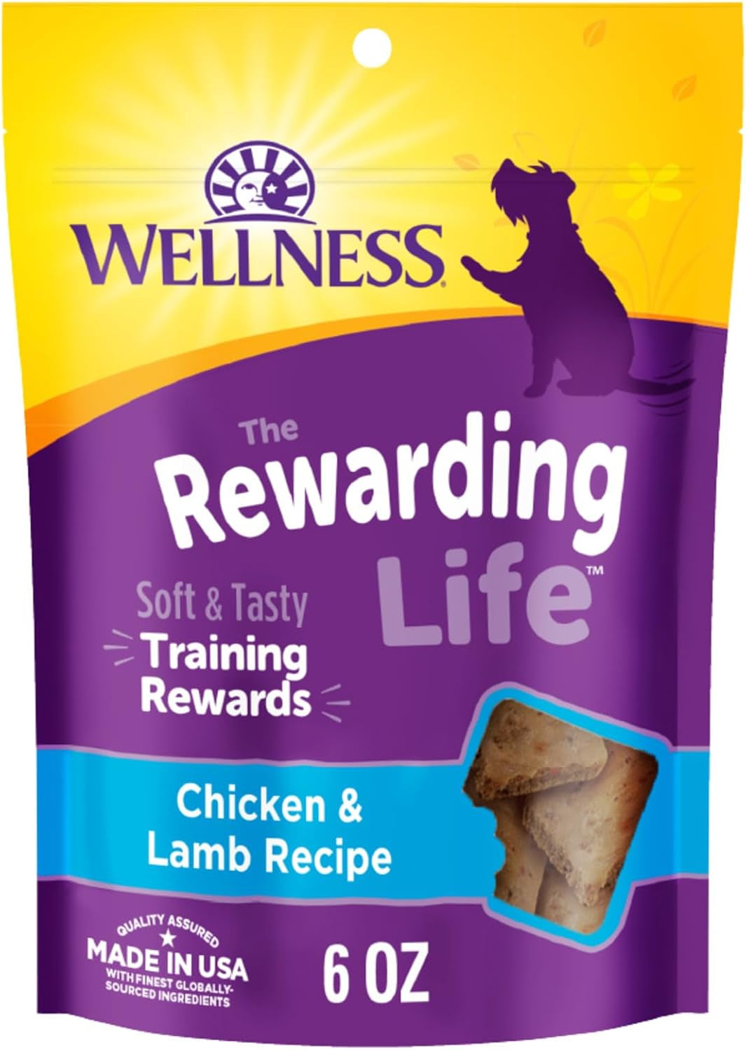 Wellness Rewarding Life Soft Dog Training Treats, Natural, Grain Free, Chicken and Lamb Recipe, 6 Oz Bag