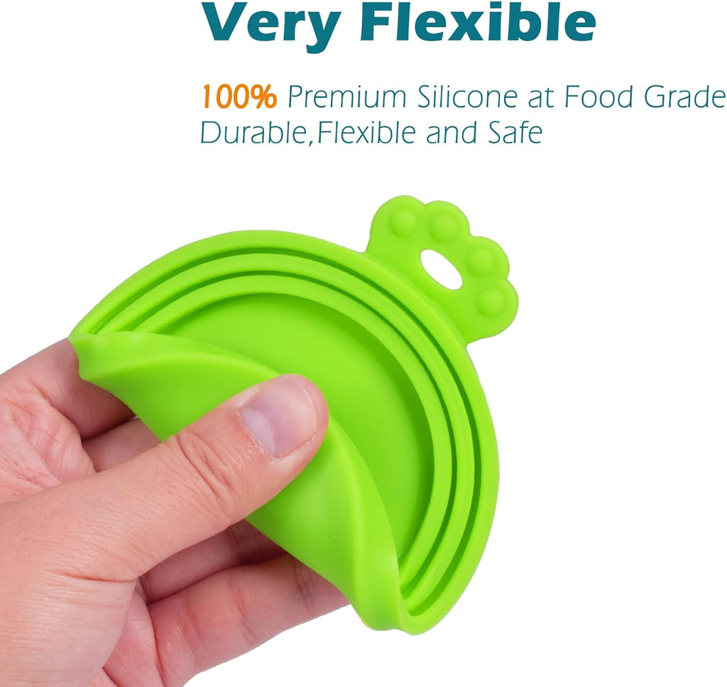 Universal Silicone 5 Pack Pet Food Can Covers Lids| BPA Free | Dishwasher Safe