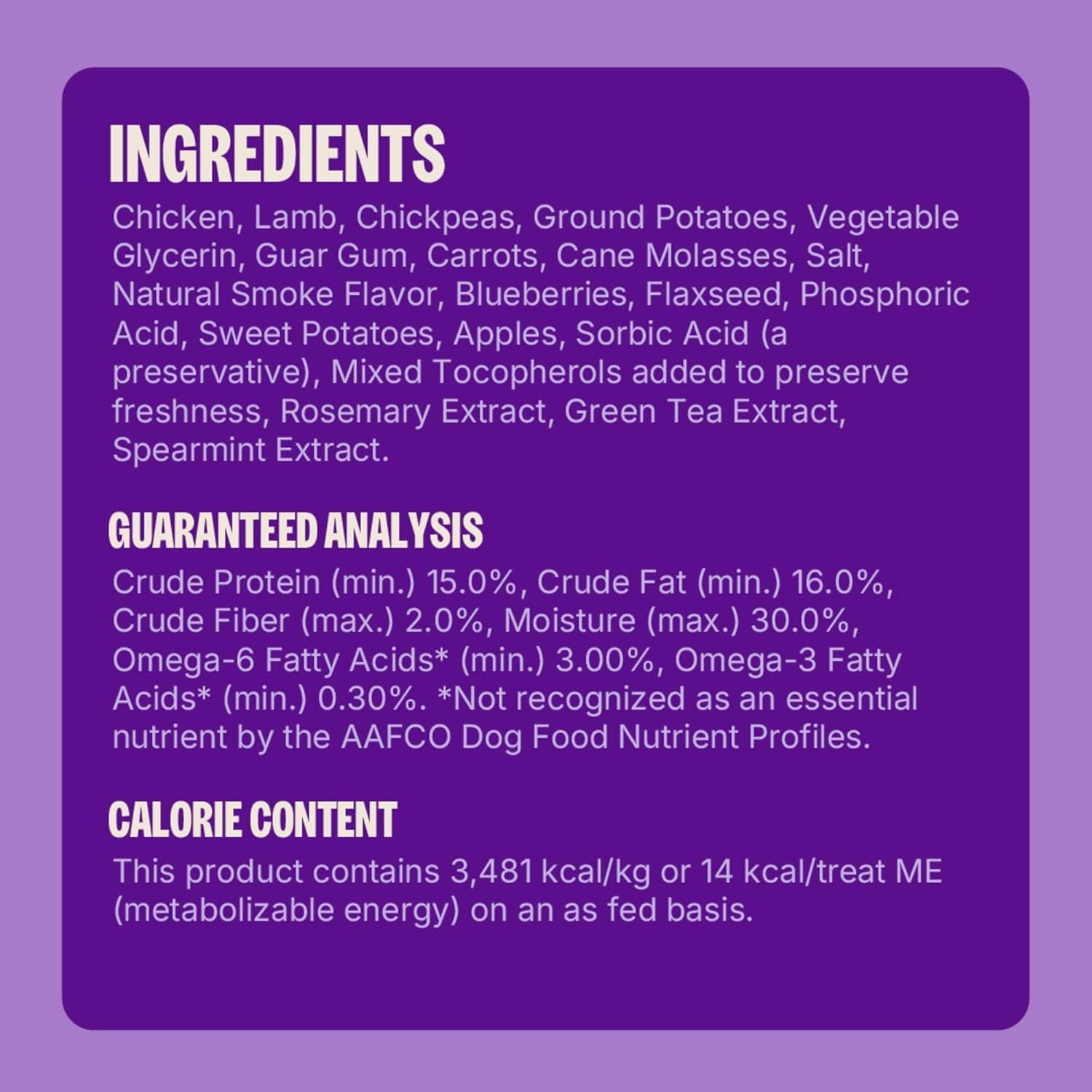Wellness Rewarding Life Soft Dog Training Treats, Natural, Grain Free, Chicken and Lamb Recipe, 6 Oz Bag